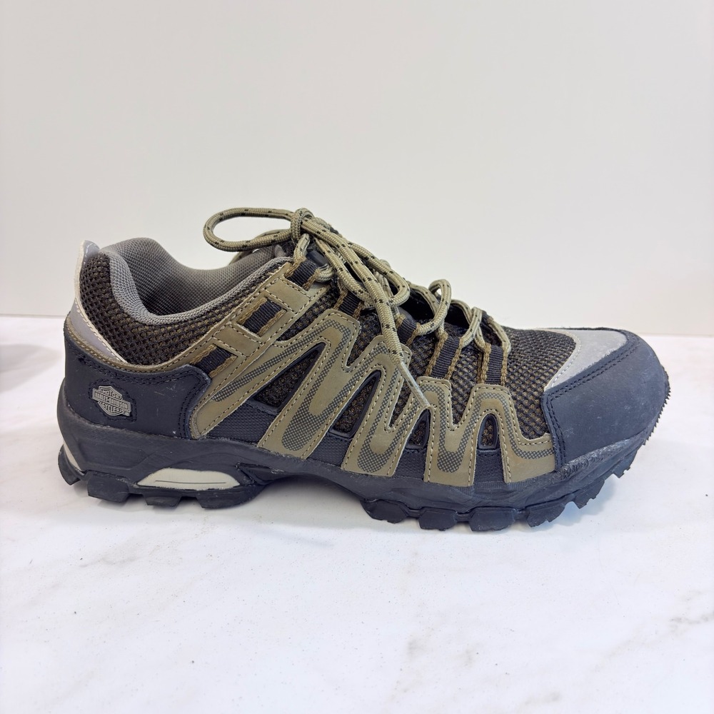 Harley-Davidson Gorpcore Utility Hiking Shoes Trail Sneakers  Men Olive Black